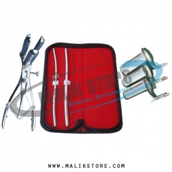 Hegar uterine dilator set 2pieces 5-6, 7-8, mathieu speculum, collin 3pcs